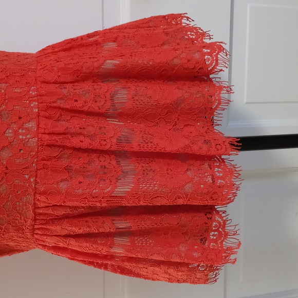 🧡Maeve🧡 - Red-Orange Lace S/S Peplum Top - Picture 5 of 12